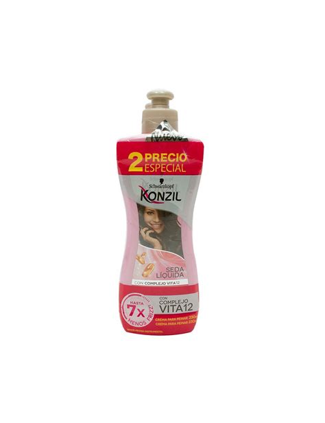 Crema Para Peinar Konzil Seda Liquida 2 Und 460ml