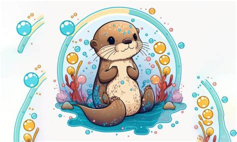 Cute Otter Kawaii Clipart Graphic By Poster Boutique Creative Fabrica