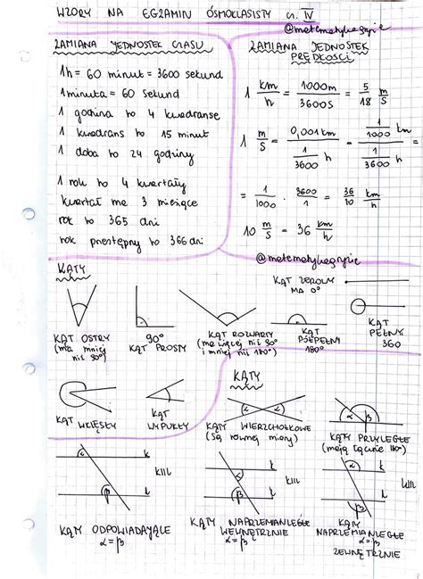 Wszystkie Wzory I Notatki Na Egzamin Ósmoklasisty 2024 Pdf Matematyka