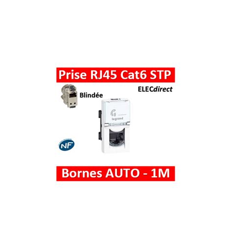 Legrand Mosaic Prise RJ45 Cat 6 STP Blindage métal 1 module