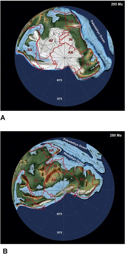 A Paleogeographic Reconstruction Of Gondwana In A Polar Projection