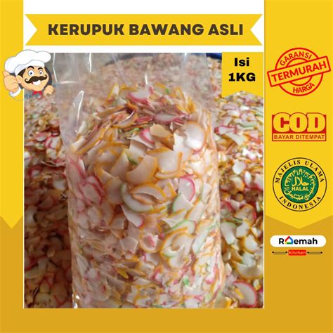 Jual Kerupuk Bawang Asli 1kg Pecahan Bubuk Warna Warni Shopee