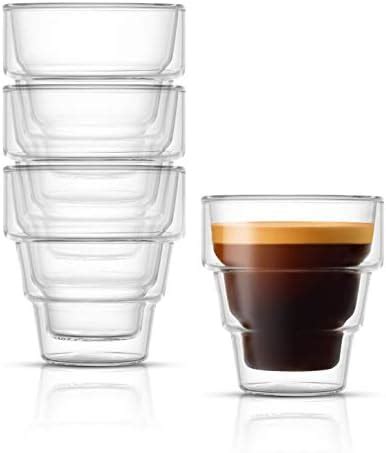 Amazon Joyjolt Pila Double Walled Espresso Glasses Set Of