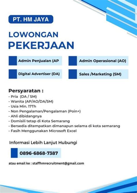 Lowongan Kerja Admin Penjualan Digital Advertiser Admin Operasional