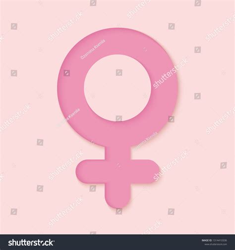 Female Sex Icon Paper Cut Style Stock Vector Royalty Free