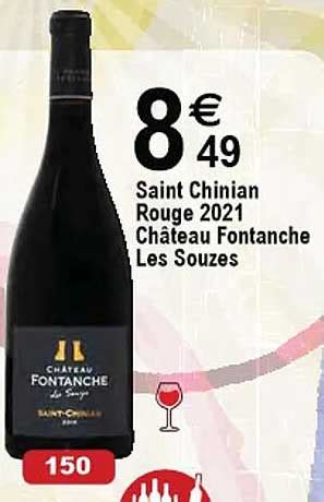 Promo Saint Chinian Rouge Ch Teau Fontanche Les Souzes Chez Cora