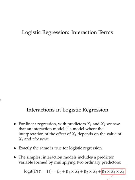 Logistic Regression Interaction Terms Pdf Logistic Regression Dummy Variable Statistics