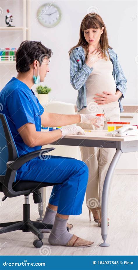 Pregnant Woman Visiting Doctor For Check Up Stock Image Image Of