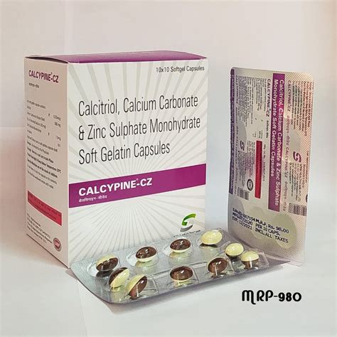 Calcitriol Calcium Carbonate And Zinc Sulphate Monohydrate Soft Gelatin