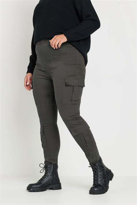 Yours Plus Size Grey Cargo Pocket Jeggings Yours Clothing