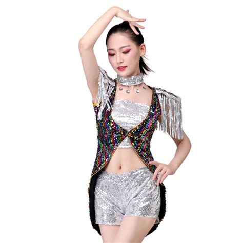 Women S Jazz Dance Costumes Paillette Singers Hiphop Gogo Dancers