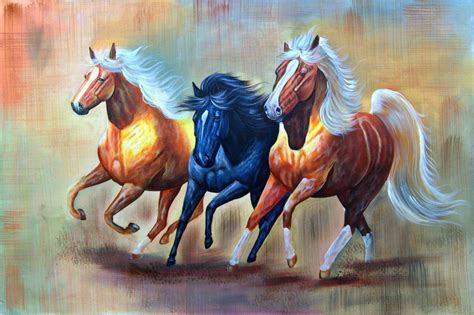 Three Horses Painting at PaintingValley.com | Explore collection of ...