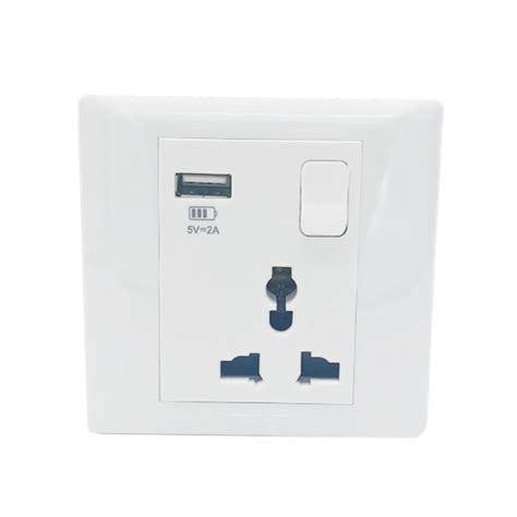 T J Dazzle 1 Gang Universal Switch Socket With USB HB8318SUSB