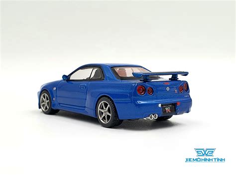 Xe Mô Hình Nissan Skyline Gt R R34 V Spec Ii Bayside Blue 1 64 Minig Shop Xe Mô Hình Tĩnh