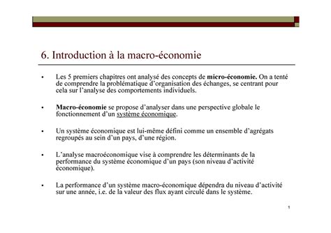 Cours macroeconomie 1 1 6 Introduction à la macro économie Les 5