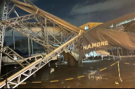 Hangar desaba no Aeroporto da Pampulha após chuva forte em BH Rádio