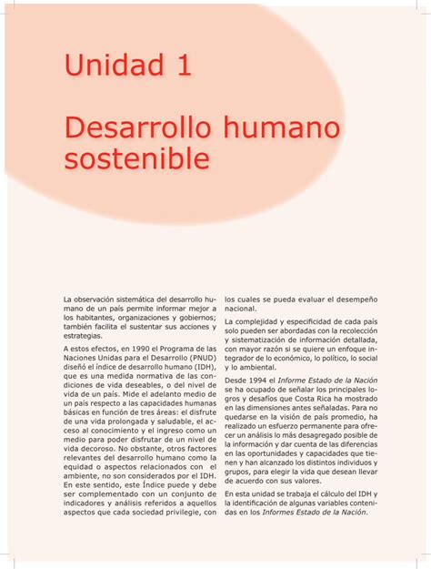 Pdf Unidad 1 Desarrollo Humano Sostenible · Unidad 1 Desarrollo