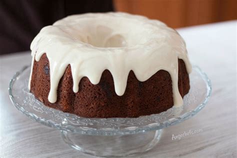 Bundt Cake de Plátano Nueces y Chocolate con Glaseado de Queso Angechefs