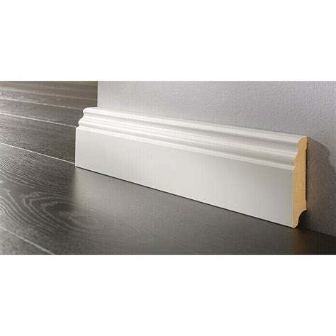 LOGOCLIC Sockelleiste Weiß 260 cm x 17 mm x 100 mm MDF Weiß