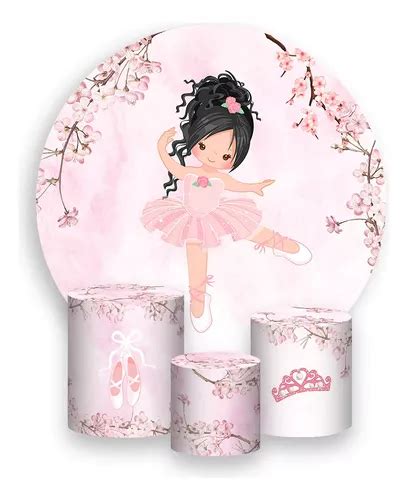 Panel de fiesta de 1 5 x 1 5 cm y funda cilíndrica Trio Cute Ballerina