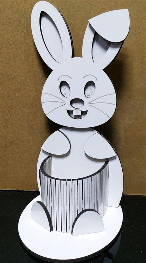 Bunny Rabbit Pen Holder Living Hinge Laser Cut Cdr File Free Download