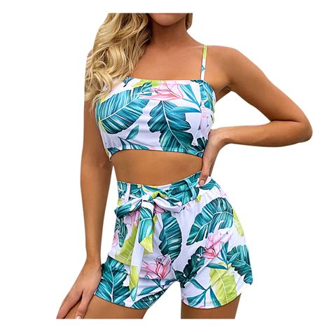 Charmgo Swim Suits For Women 2024 Clearance New Women Tropical Plant