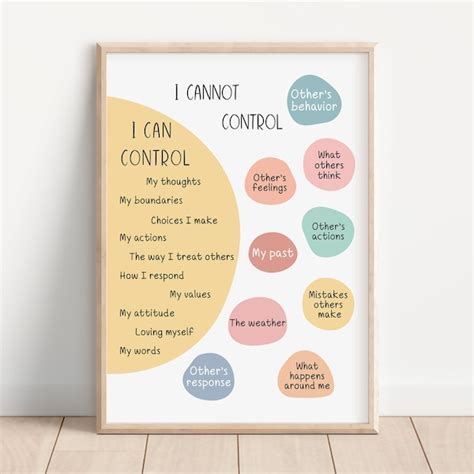 Circle Of Control Poster What I Can And Cannot Control Therapy Office