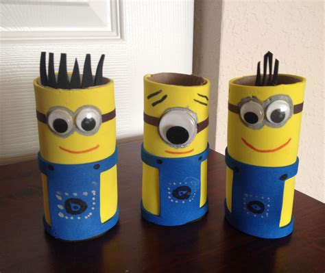 Diy Minions With Toilet Paper Rolls Paper Towel Roll Crafts