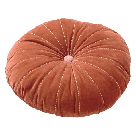 MAAN Sierkussen Rond Velvet Potters Clay 50 Cm Oranje Sierkussen