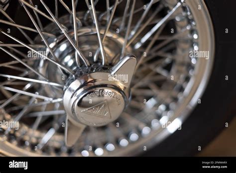 Detail Of Chrome Spoked Wire Wheel 1960s Alvis Classic Car New