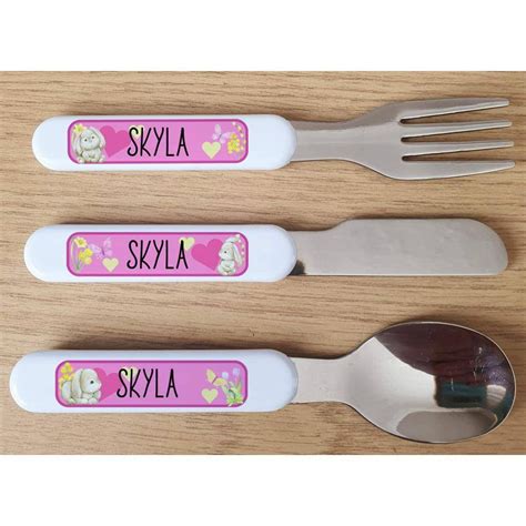 Personalised Childrens Cutlery Set Toddler Cutlery Weaning Etsyde