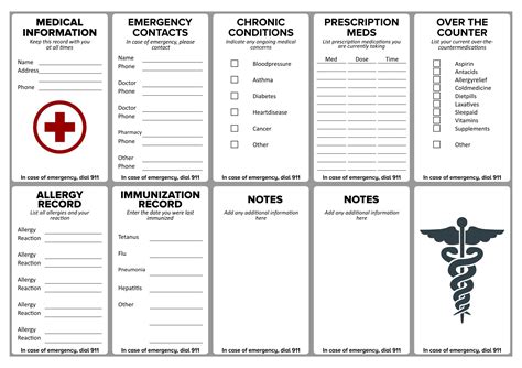 Printable Medication List Card - Printable JD