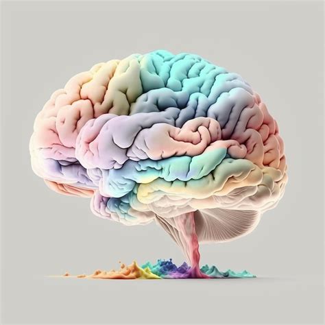 Premium AI Image Illustration Of Colorful Human Brain