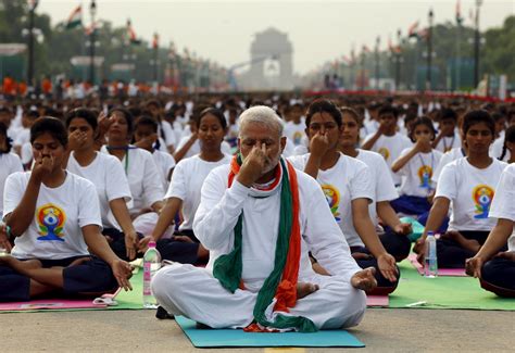 Indian Prime Minister Narendra Modi Takes Lead In Celebrating World Yoga Day