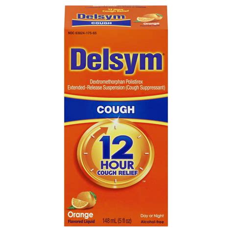 Delsym Adult 12 hour Cough Relief Medicine, Powerful Cough Relief for ...