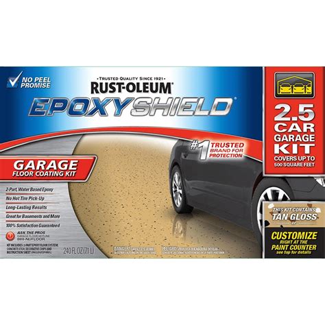 Rust Oleum Epoxyshield Part Tan Gloss Garage Floor Epoxy Kit Actual