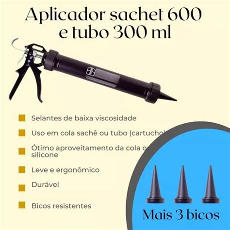 Aplicador Sache Pu Silicone Ml E Tubo Ml Bicos Entrega Gr Tis