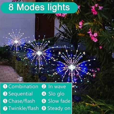 Solar Firework Light, IP65 Waterproof Christmas Garden Flower Lights ...