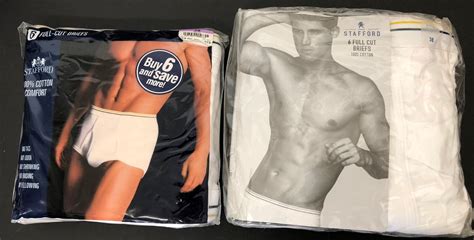 Stafford Mens 12 100 Cotton Full Cut Briefs White Size 38 New In Package Ebay