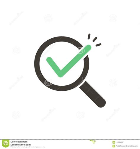 Magnifying Glass With Green Check Tick Vector Icon Illustration Design For Con Sponsored