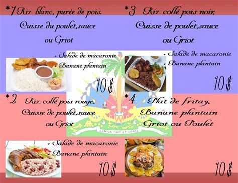 Menu Au Bon Manje Creole Creole Drummondville