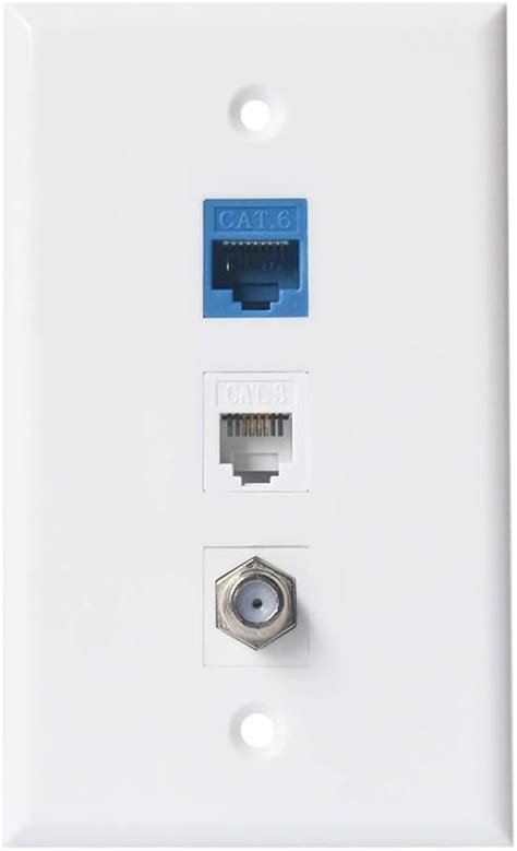 Bupldet Coax Ethernet Phone Wall Plate Port Cat Rj Phone