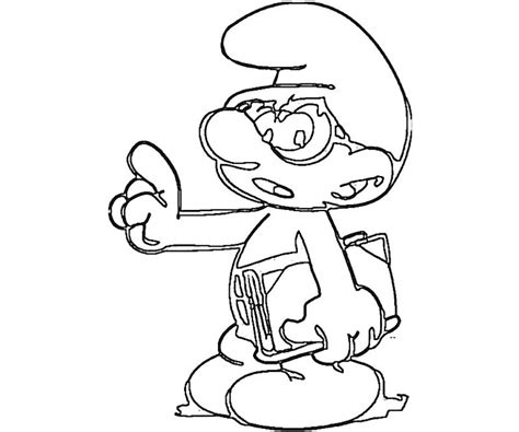 Brainy Smurf With His Book Coloring Page S Coloring Colouring Pages 20100 The Best Porn Website