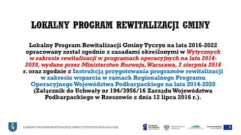 Lokalny PROGRAM REWITALIZACJI GMINY TYCZYN NA LATA Ppt Pobierz