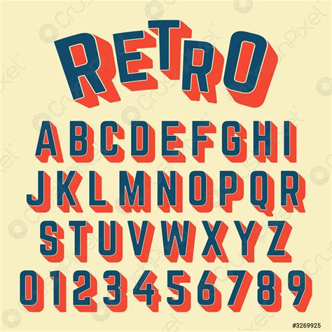 Alphabet Font Retro Design Stock Vector Crushpixel