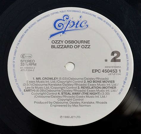 OZZY OSBOURNE Blizzard of OZZ is Osbourne's first solo album Hard Rock ...