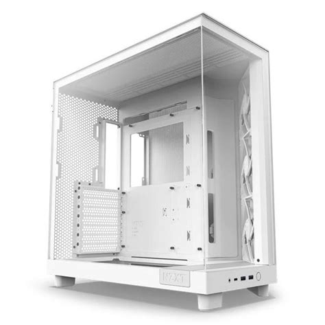 Nzxt H Flow Compact Dual Chamber Mid Tower Airflow Case White Bpc