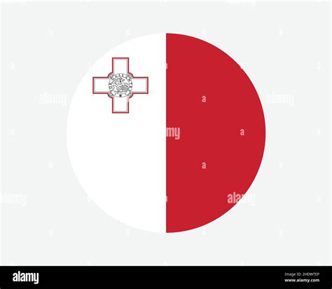 Malta Round Country Flag Maltese Circle National Flag Republic Of