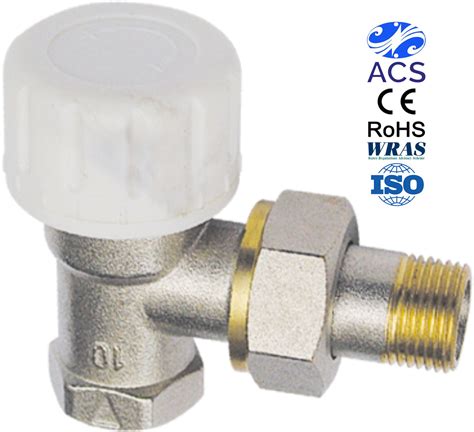 Angle Type 12 38 Female Thermostatic Radiator Valve With White Handle China Radiator