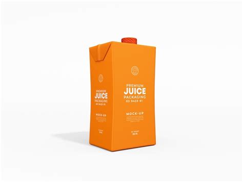 Premium Psd Paper Juice Carton Tetra Packet Packaging Mockup